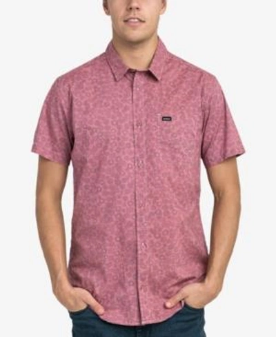 Shop Rvca Men's Cleta Stipple Floral Pocket Shirt In Rose