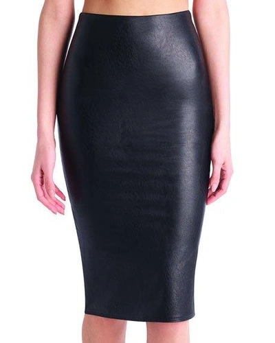 Shop Commando Faux-leather Midi Skirt In Black