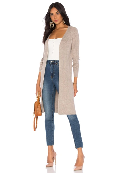 Shop 525 America Ribbed Open Cardigan In Gray