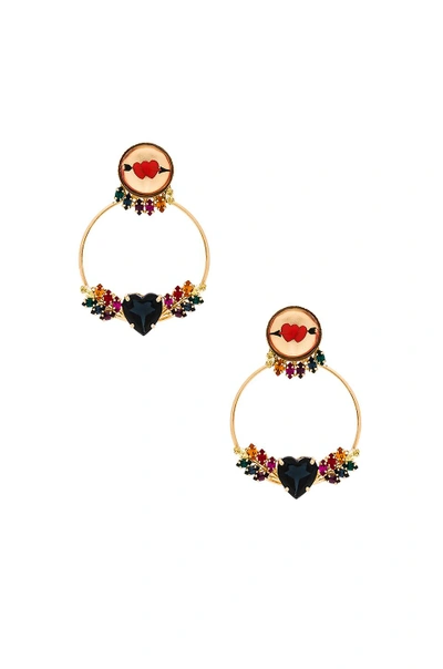 Shop Anton Heunis Love Wings Earring In Metallic Gold