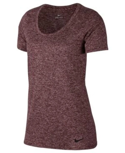 Shop Nike Dry Legend Scoop Neck Training Top In Burgundy Crush