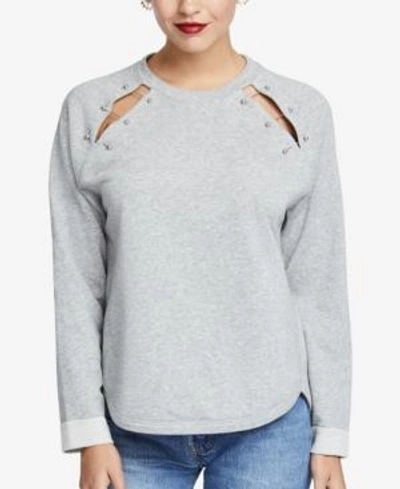 Shop Rachel Rachel Roy Henry Hardware-embellished Cutout Sweatshirt, Created For Macy's In Heather Grey