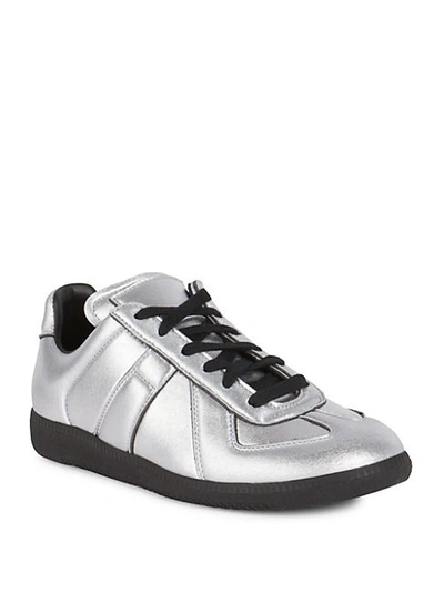 Shop Maison Margiela Blended Rubber Sole Sneakers In Silver