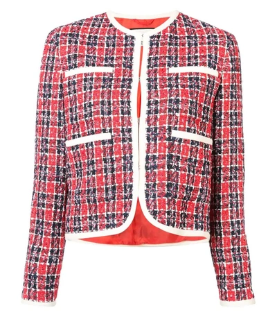 Shop Gucci Red Tweed Jacket
