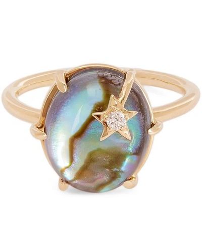 Shop Andrea Fohrman Gold Mini Mother-of-pearl Galaxy Star Ring