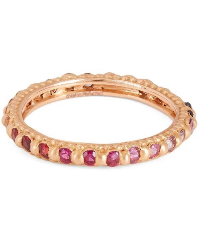 Shop Polly Wales Rose Gold Multi-stone Rapunzel Ring In Pink
