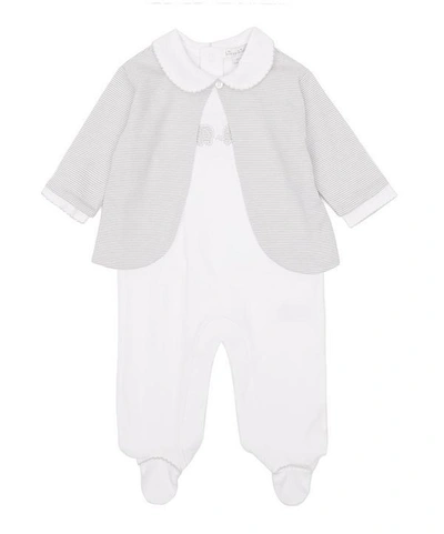 Shop Kissy Kissy Trunk Mates Footie With Jacket In Grey