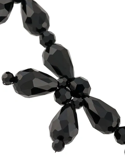 Shop Simone Rocha Beaded Bow-detail Necklace In Black