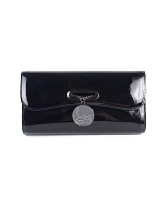 louboutin black patent clutch bag
