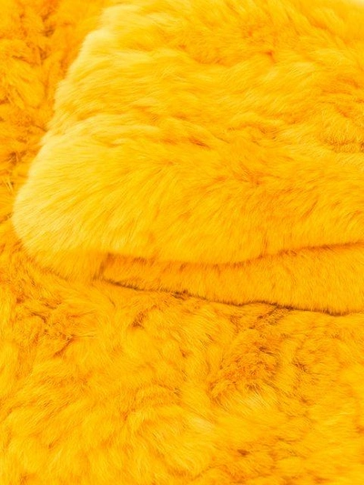 Shop Yves Salomon Textured Fur Snood - Yellow
