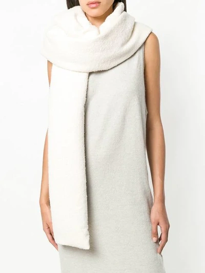 Shop Rick Owens Padded Scarf In White