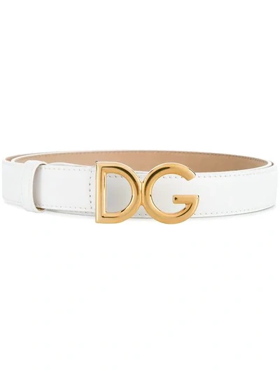 Shop Dolce & Gabbana Dg Belt In White