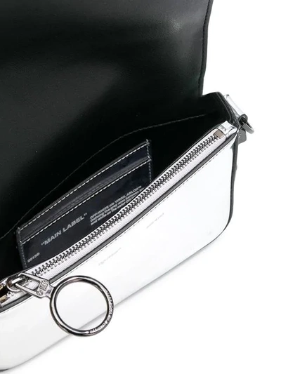 Shop Off-white Mirror Mini Flap Bag - Metallic