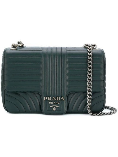 Shop Prada Diagramme Shoulder Bag - Green