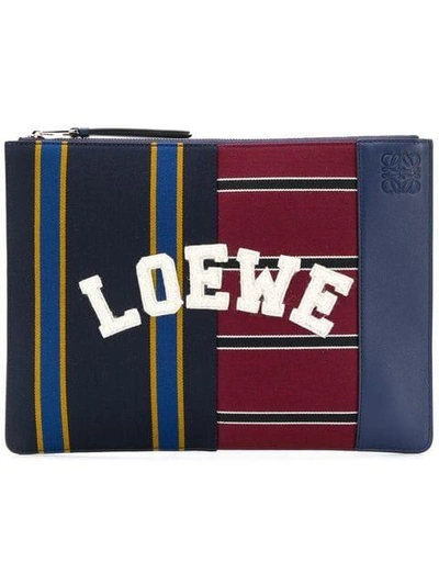 Shop Loewe Striped Logo Clutch Bag