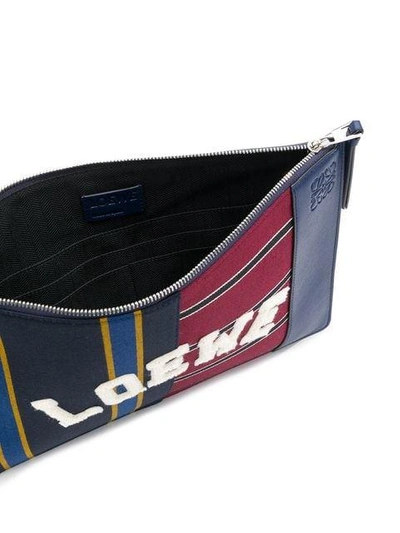 Shop Loewe Striped Logo Clutch Bag