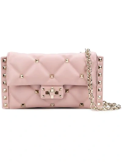 Shop Valentino Garavani Rockstud Cross-body Bag - Pink