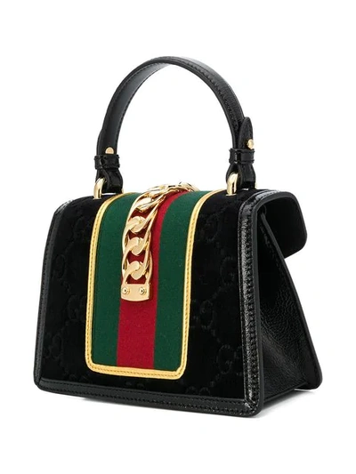 Shop Gucci Sylvie Gg Mini Bag In Black