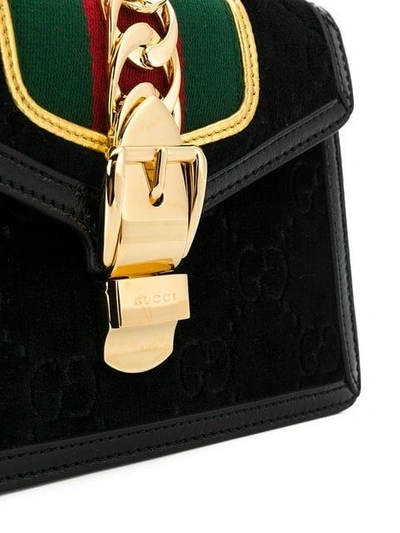 Shop Gucci Sylvie Gg Mini Bag In Black