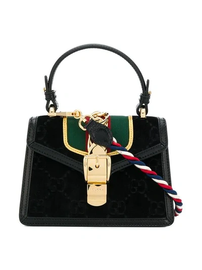 Shop Gucci Sylvie Gg Mini Bag In Black