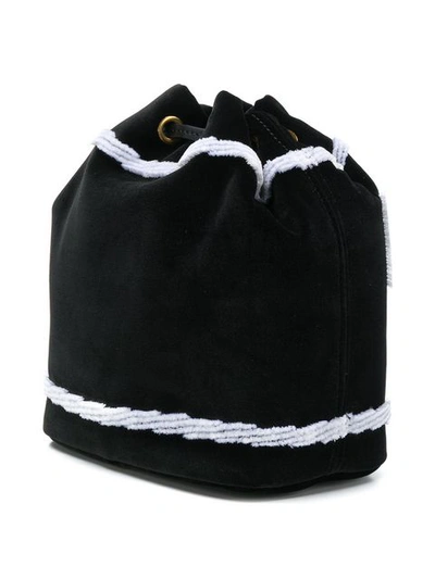 Shop Moschino Logo Bucket Bag - Black