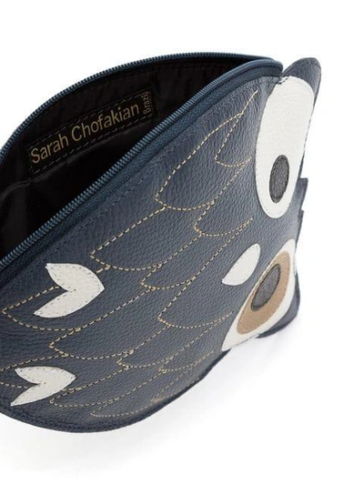 Shop Sarah Chofakian Coruja Leather Clutch - Blue