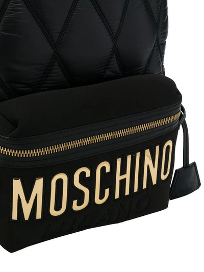 Shop Moschino Large Quilted Logo Backpack