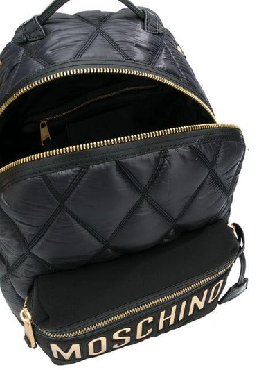 Shop Moschino Large Quilted Logo Backpack