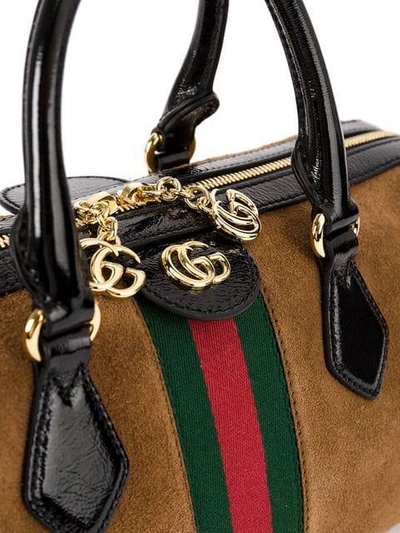 Shop Gucci Logo Pattern Tote Bag In Brown