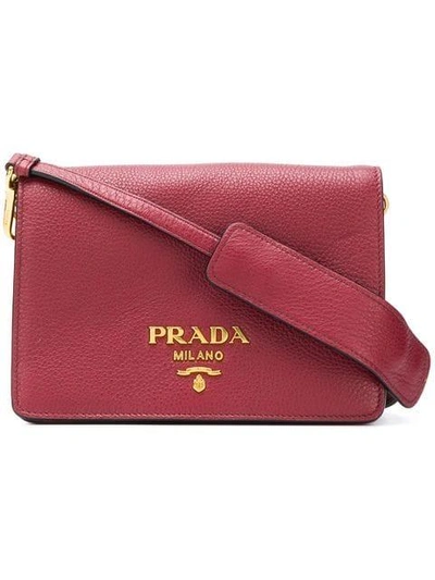 Shop Prada Daino Crossbody Bag - Red
