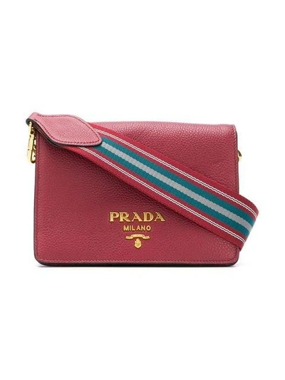 Shop Prada Daino Crossbody Bag - Red
