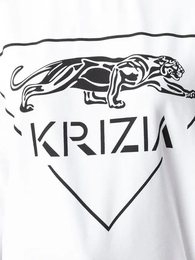Shop Krizia Round Neck Sweatshirt In White