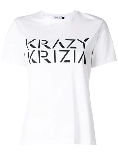 Shop Krizia Round Neck T In White