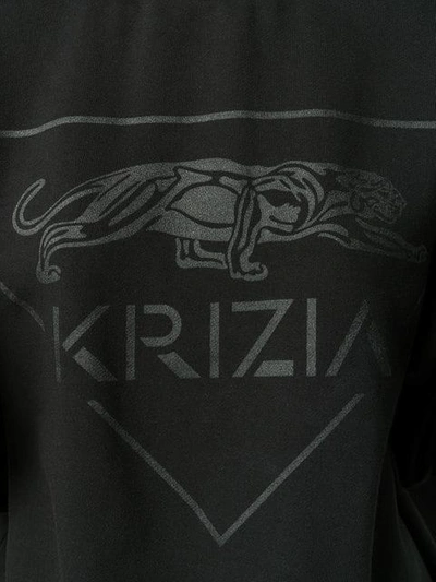 Shop Krizia Round Neck Sweatshirt In Black