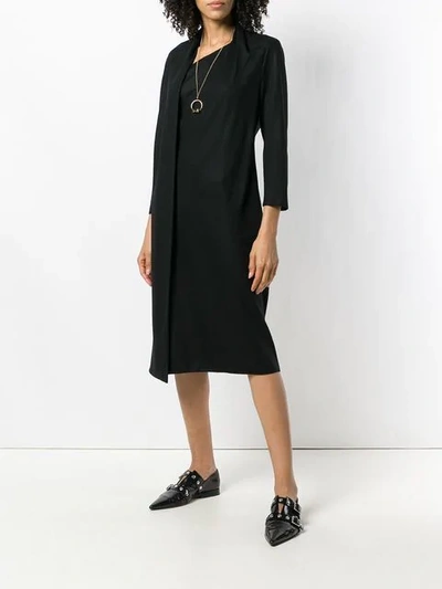 Shop Lanvin Asymmetric Shift Dress - Black