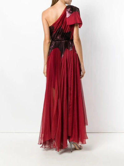 Shop Maria Lucia Hohan One-shoulder Plissé Gown - Red
