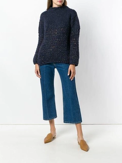 Shop Gentry Portofino Lurex Knit Jumper In Blue