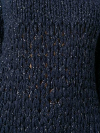 Shop Gentry Portofino Lurex Knit Jumper In Blue
