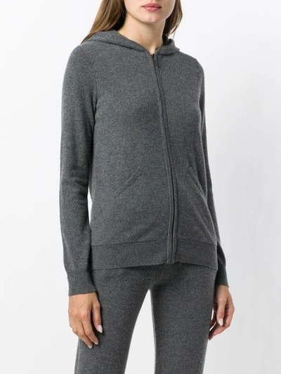 Shop Gentry Portofino Zipped Hooded Jacket In Grey