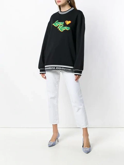 Shop Dolce & Gabbana Love Is Love Sweatshirt - Black