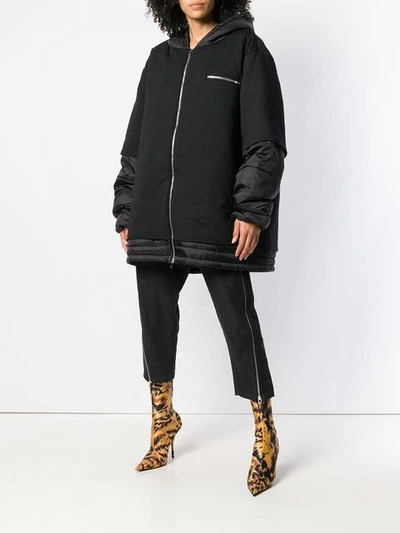 Shop Barbara Bologna Zipped Hooded Coat - Black
