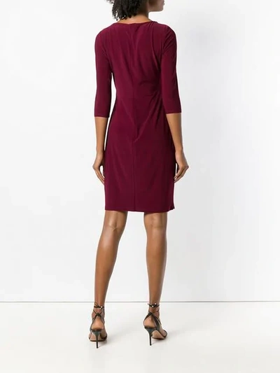 Shop Ralph Lauren Ruched Fitted Dress - Red
