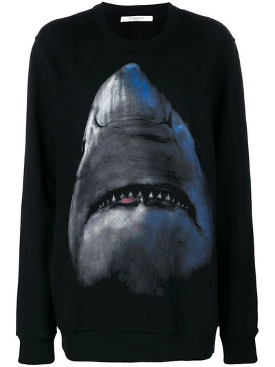 Shop Givenchy Shark Jersey Sweater - Black