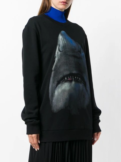 Shop Givenchy Shark Jersey Sweater - Black