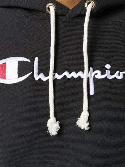 Shop Champion Embroidered Logo Hoodie - Black