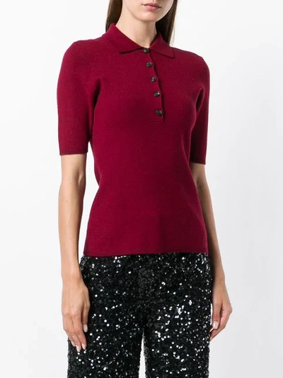 Shop Victoria Beckham Half-sleeved Sweater - Red