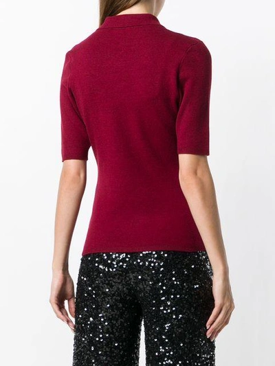 Shop Victoria Beckham Half-sleeved Sweater - Red
