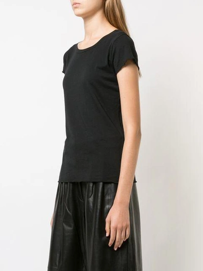 Shop Nili Lotan Raw Hem T-shirt - Black