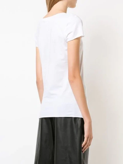 Shop Nili Lotan Raw Hem T-shirt - White