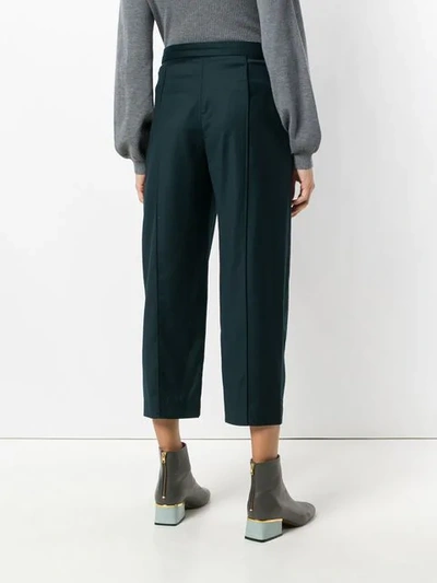 Shop Chalayan Tapered Pinch Trousers - Green